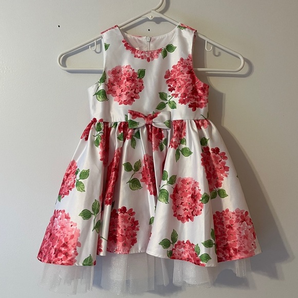 American Princess Pink Hydrangea Puffy Little Girls Dress Size 4T - Picture 1 of 7